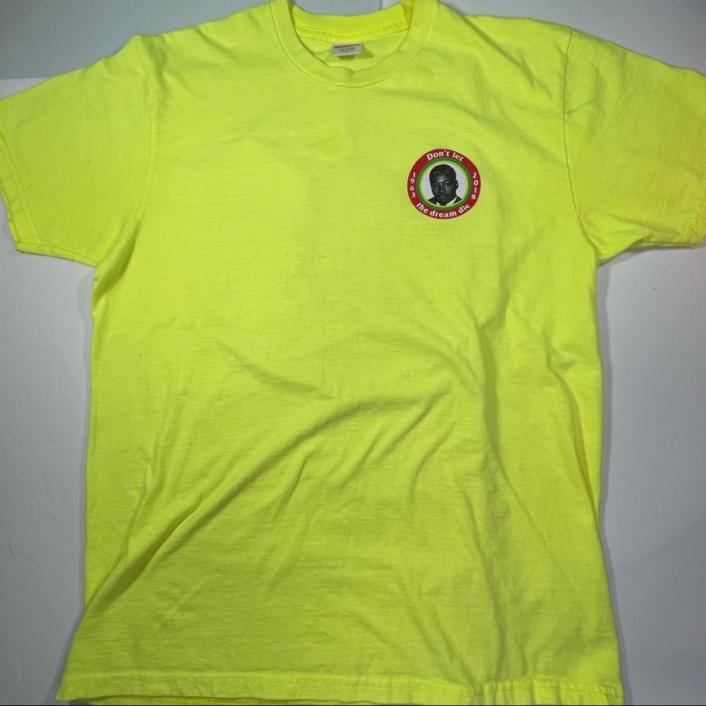 Supreme Mens Large Martin Luther King Jr I Have A Dream T-Shirt Neon Yellow Tee